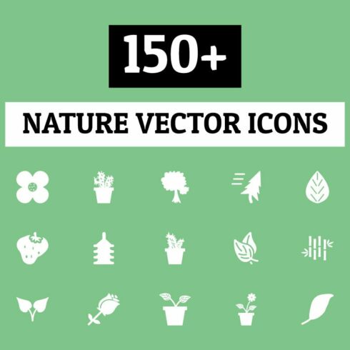 150+ Nature Vector Icons cover image.