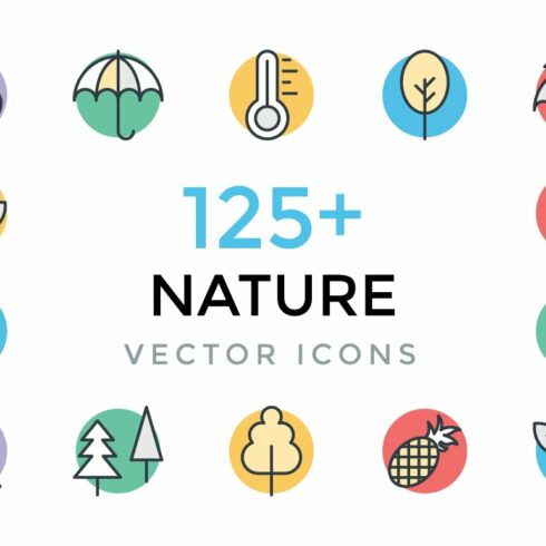 125+ Nature Vector Icons cover image.