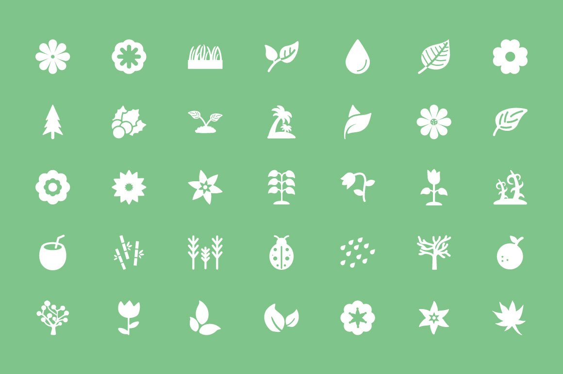 150+ Nature Vector Icons preview image.
