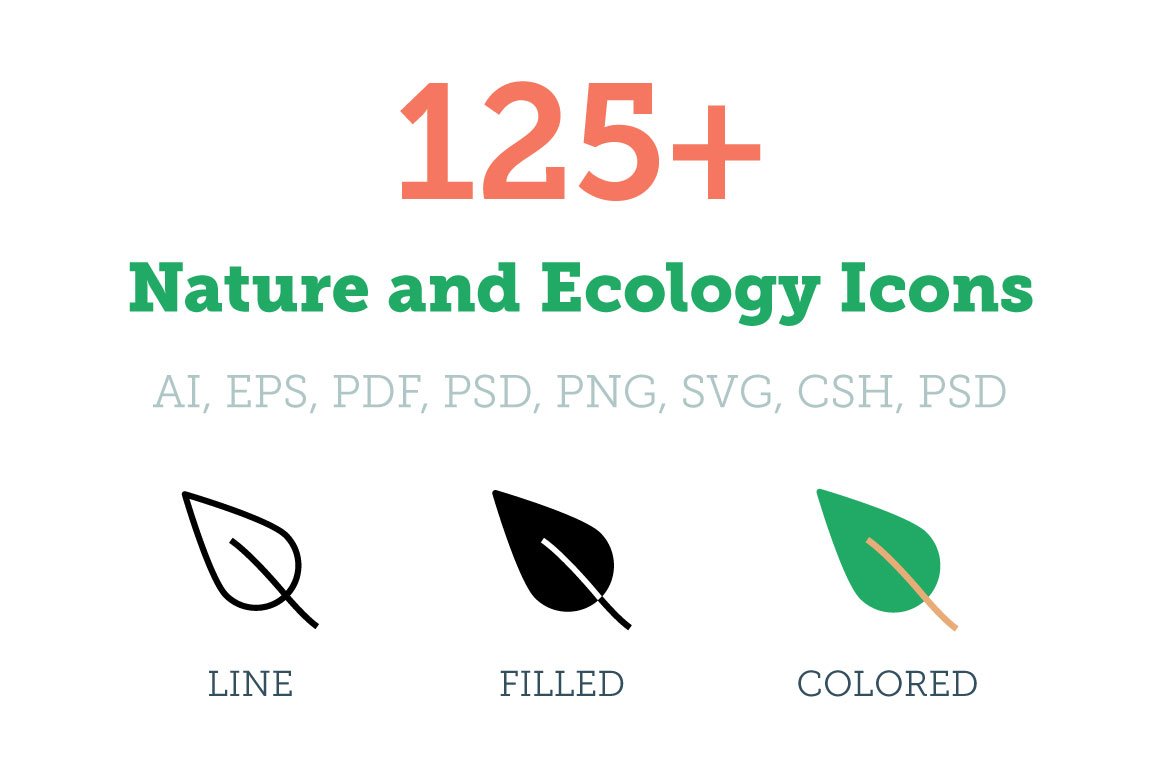 125+ Nature and Ecology Icons cover image.