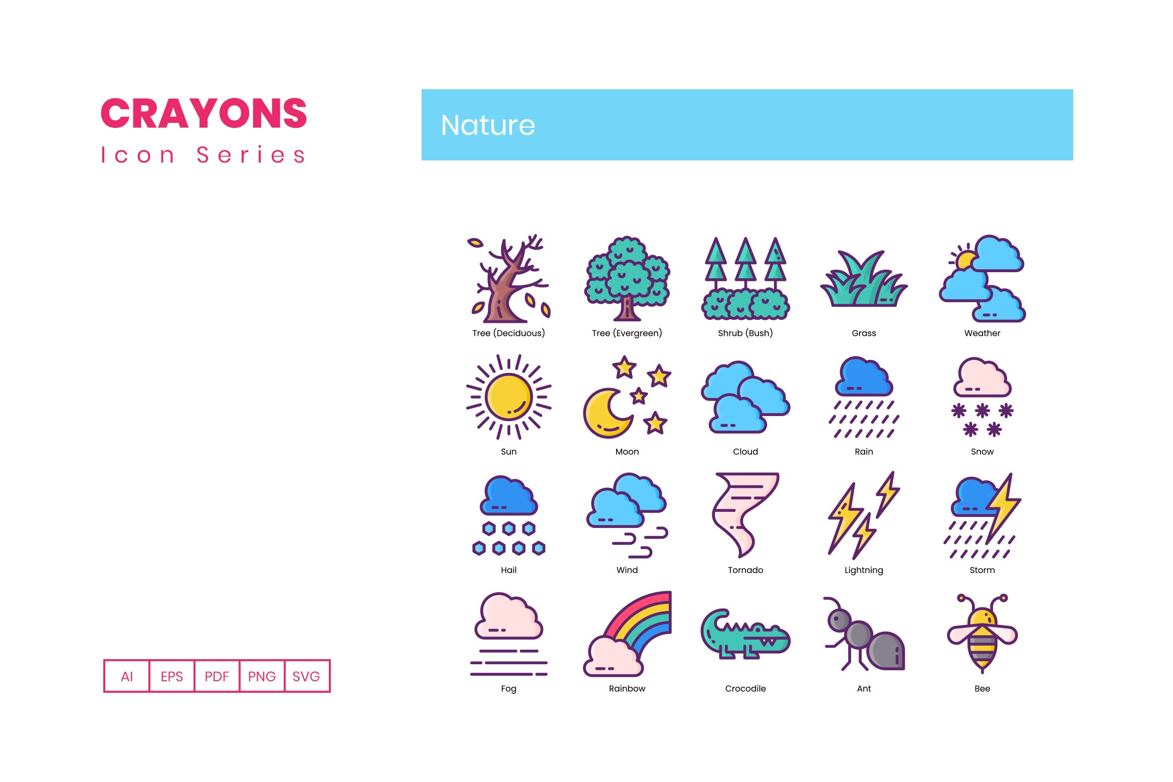 nature icons crayons cm 2 411