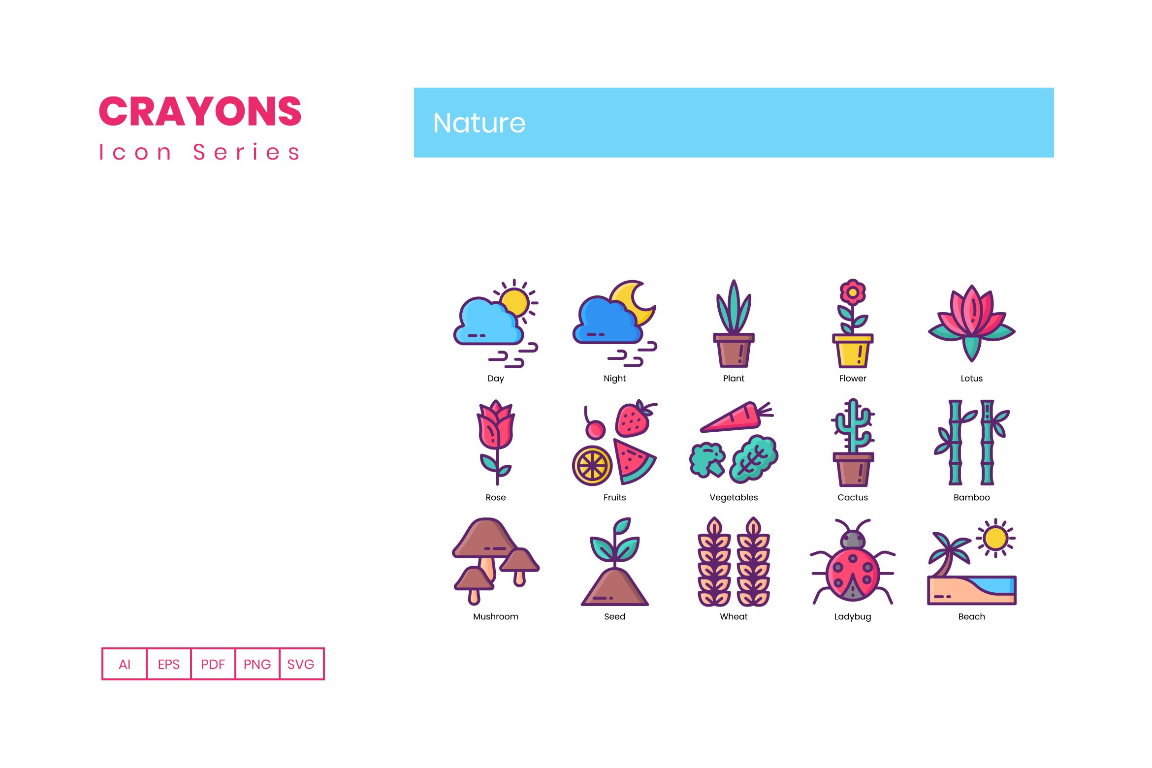 nature icons crayons cm 5 249