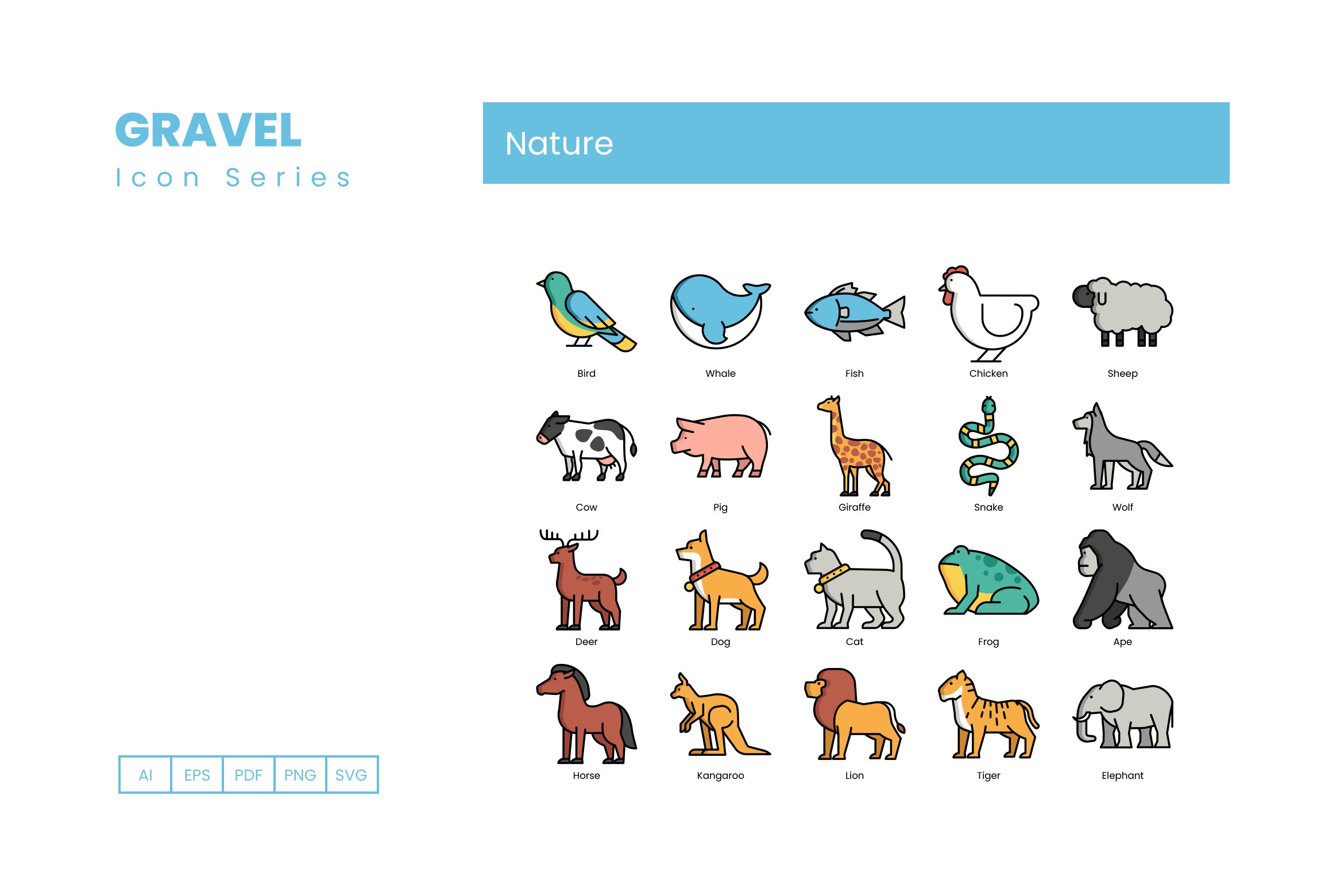 90 Nature Icons - Gravel Series preview image.