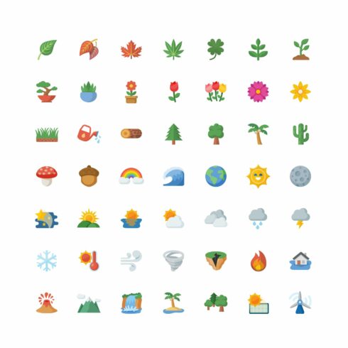 Nature Emoji - 49 Vector Icons cover image.