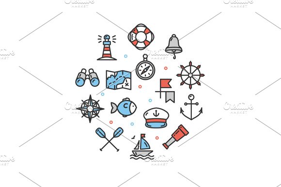 Nautical Sea Round Icon cover image.