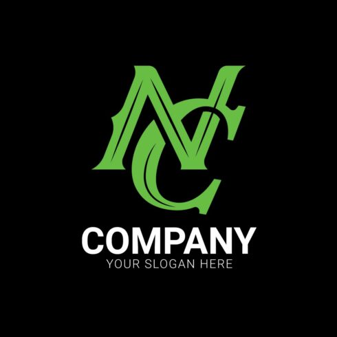 simple logo vector initial NC or CN cover image.