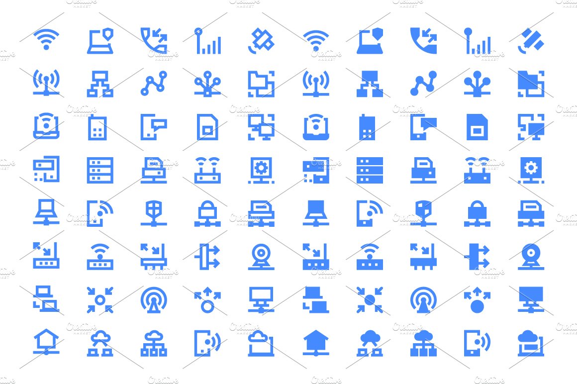 220 Networking Material Design Icons preview image.