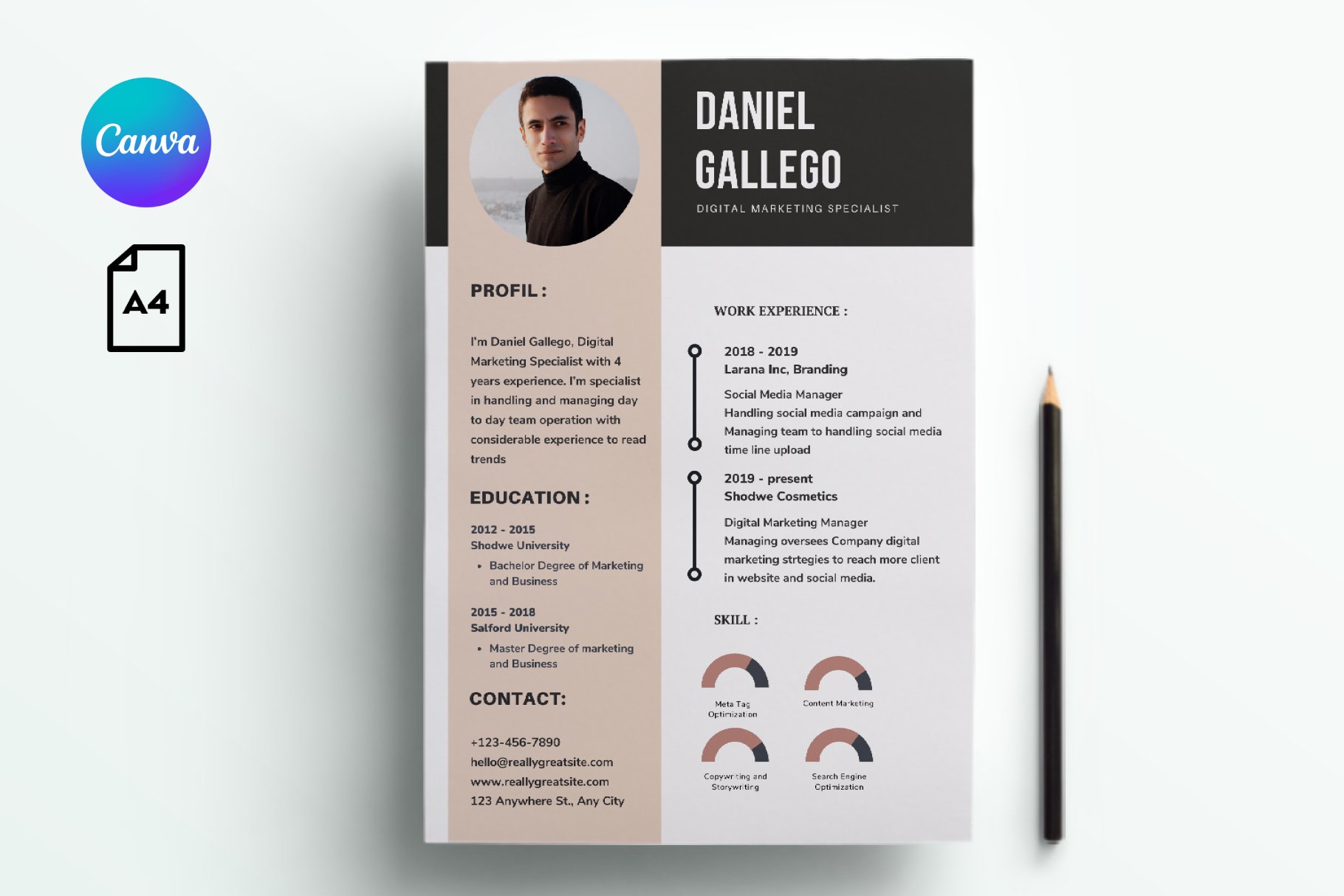 30 Canva Resume CV template preview image.