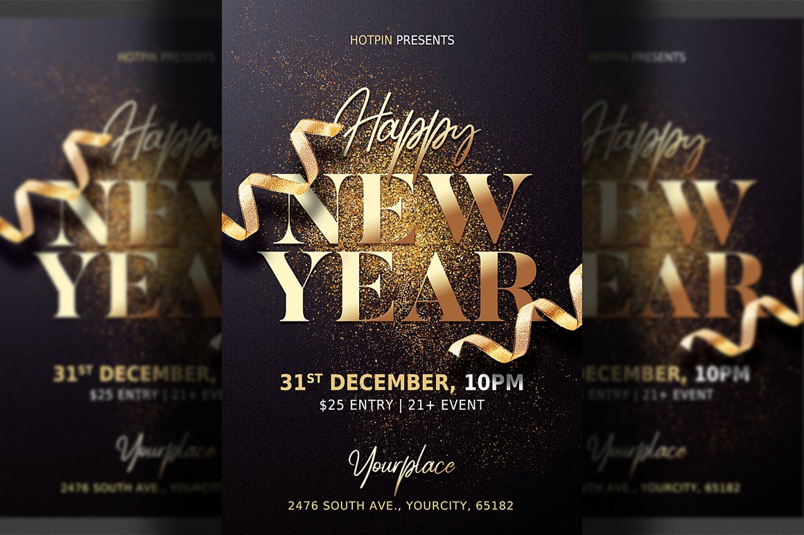 New Year Eve Flyer Template cover image.