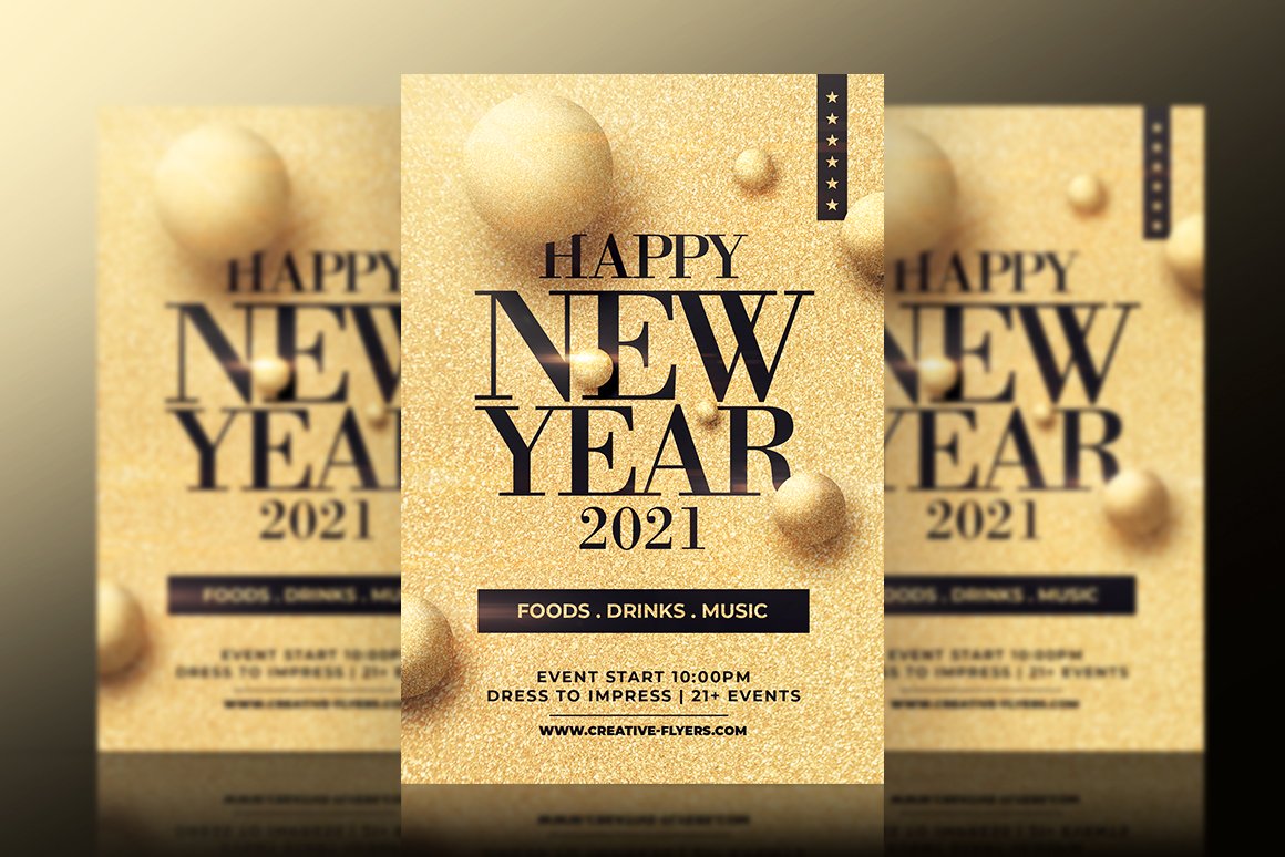 New Year Flyer Invitation cover image.