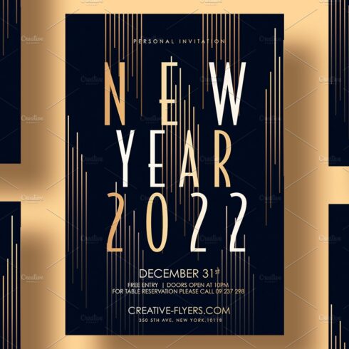 New Year's Invitation Template cover image.