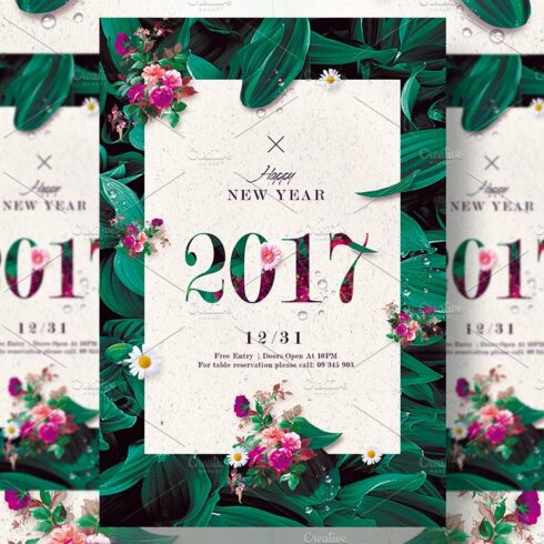 Classy New Year - Floral Invitation cover image.