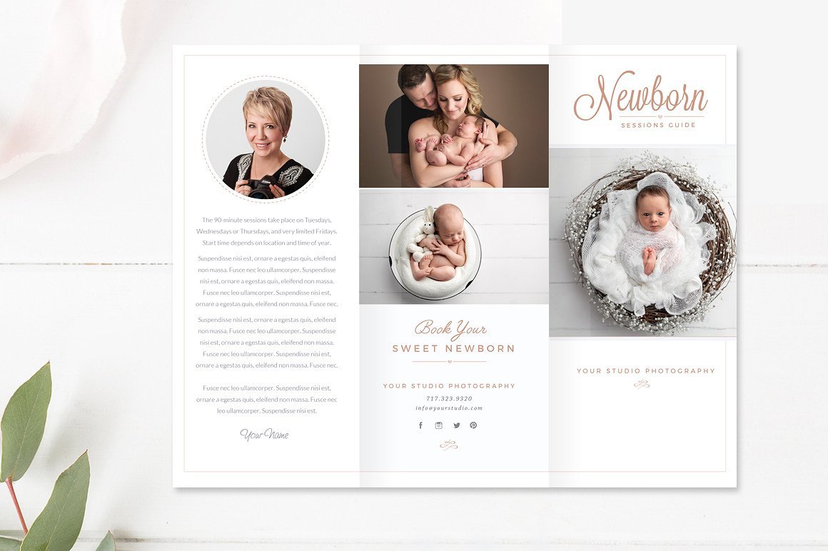 Newborn Trifold Brochure INDD preview image.