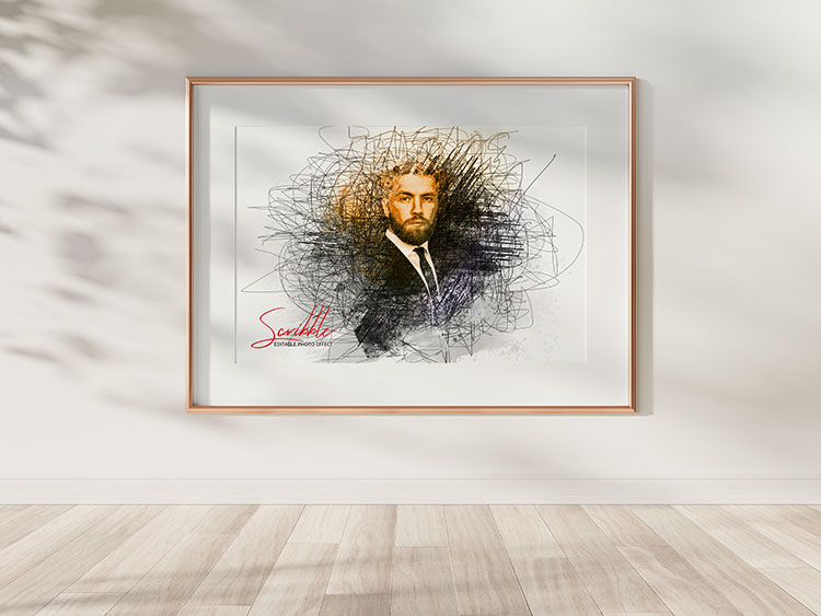 Picture of a man with a beard in a frame.