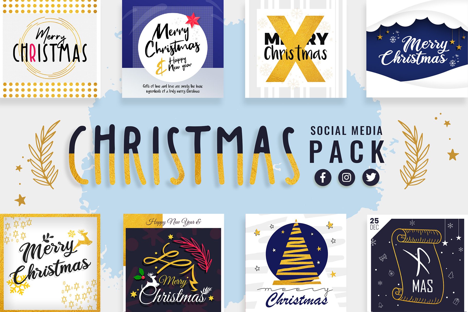 Christmas Social Media Templates MasterBundles