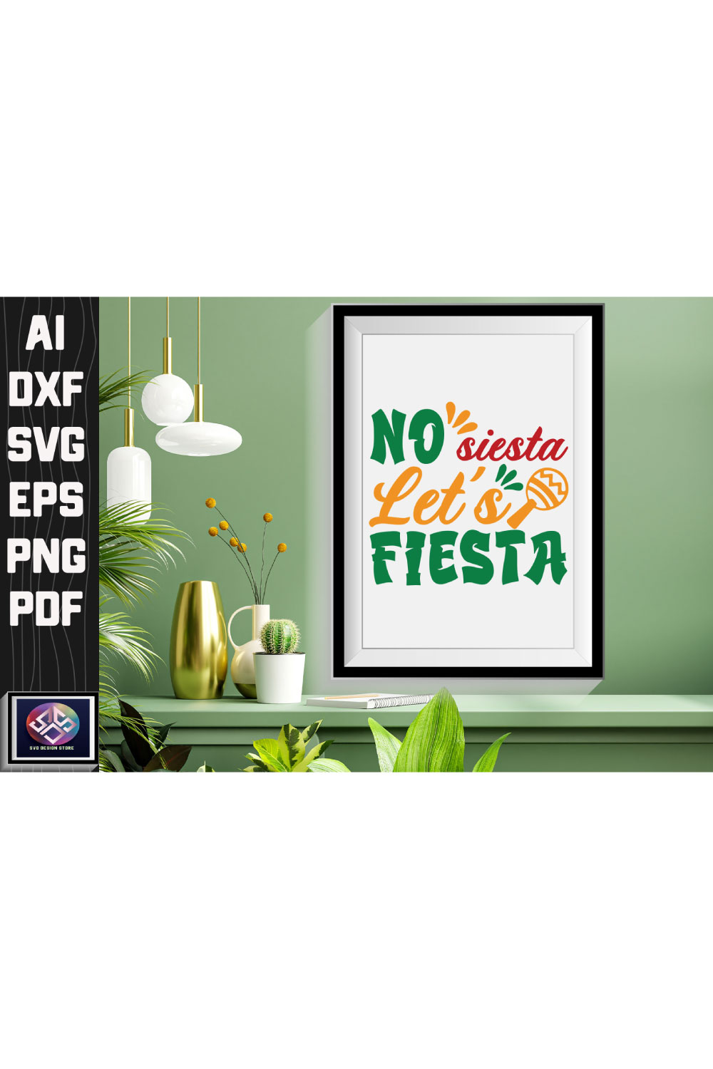 No Siesta Let’s Fiesta pinterest preview image.
