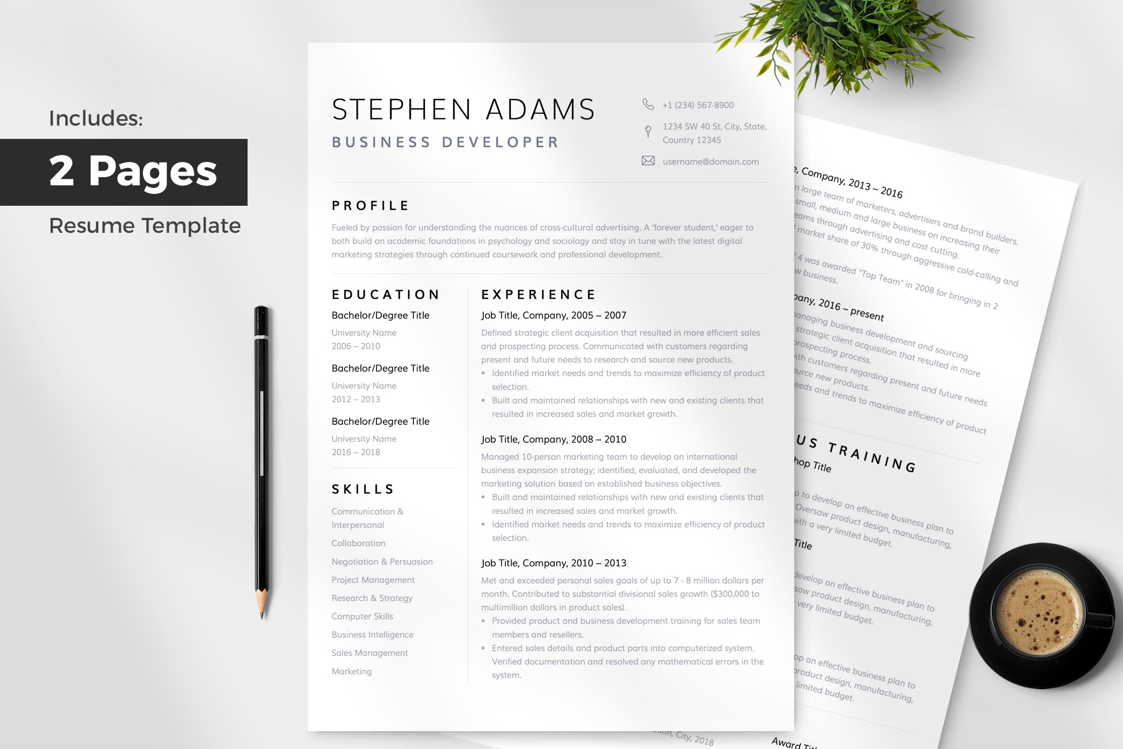 Noah - Resume Template preview image.