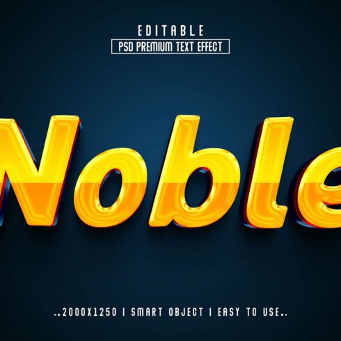 3d type of the word noble.