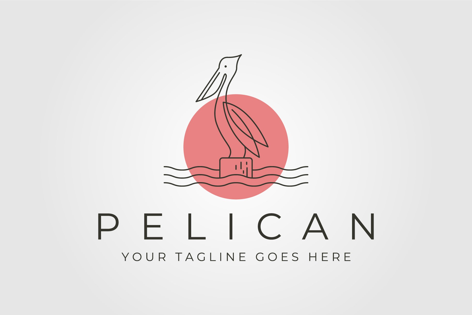 vector of pelican bird line art logo cover image.