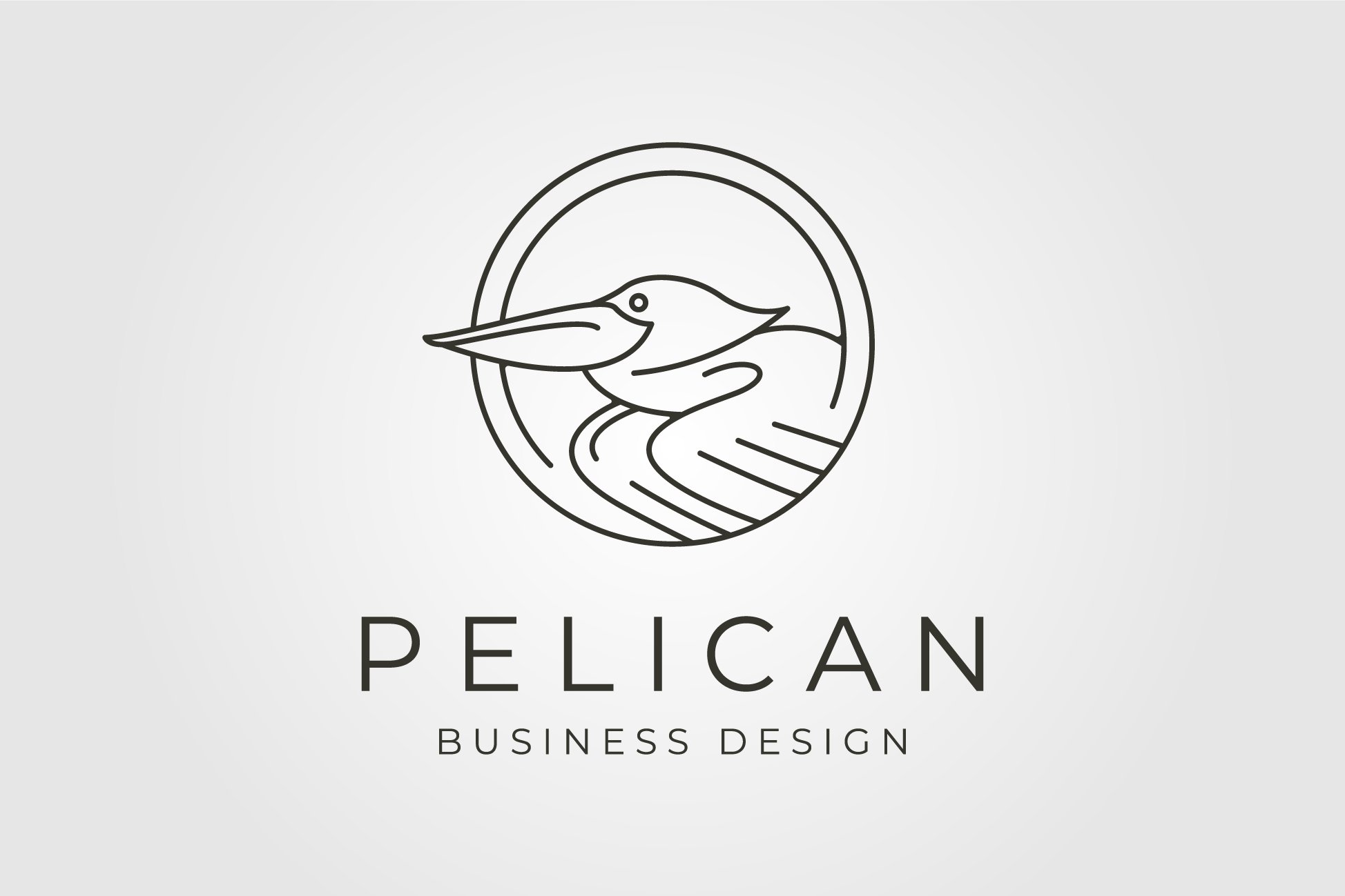 pelican bird line art logo vector cover image.
