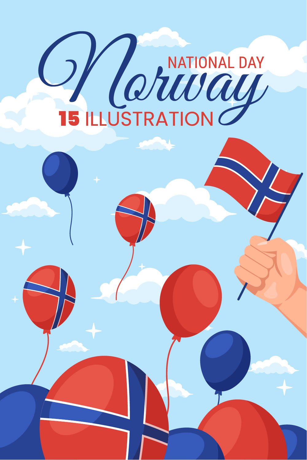 15 Norway National Day Illustration pinterest preview image.