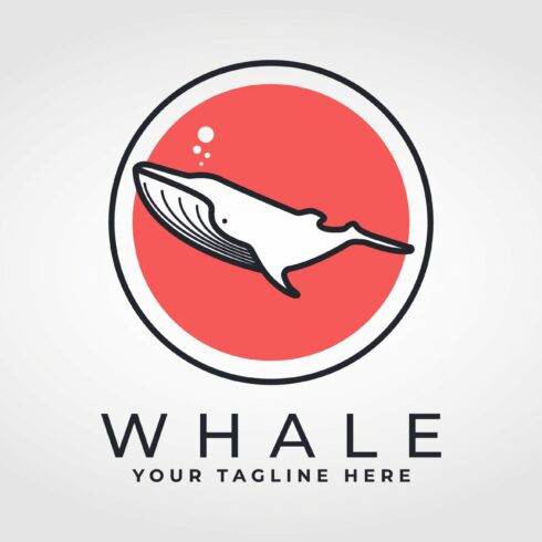 whale humpback logo vector cover image.