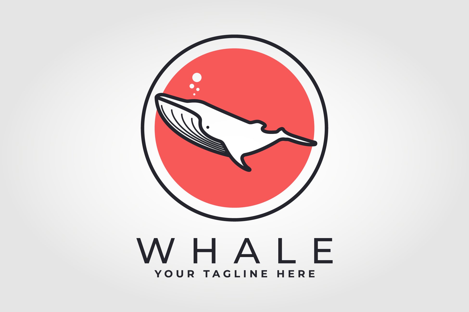 whale humpback logo vector cover image.