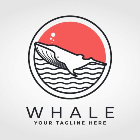 whale logo vector illustration cover image.