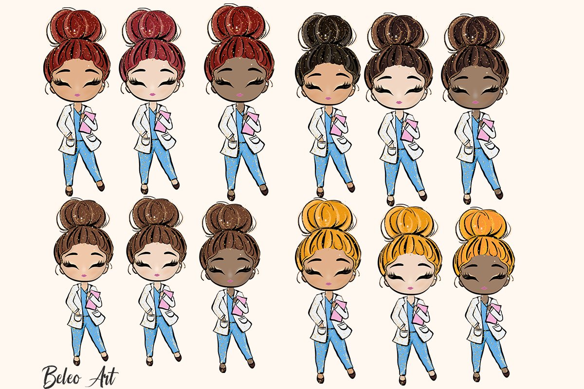 Nurses and Doctors Medical Clipart preview image.