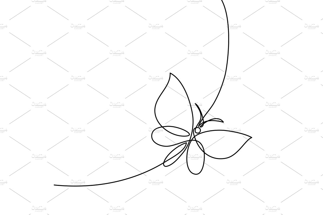 Continuous line butterfly cover image.