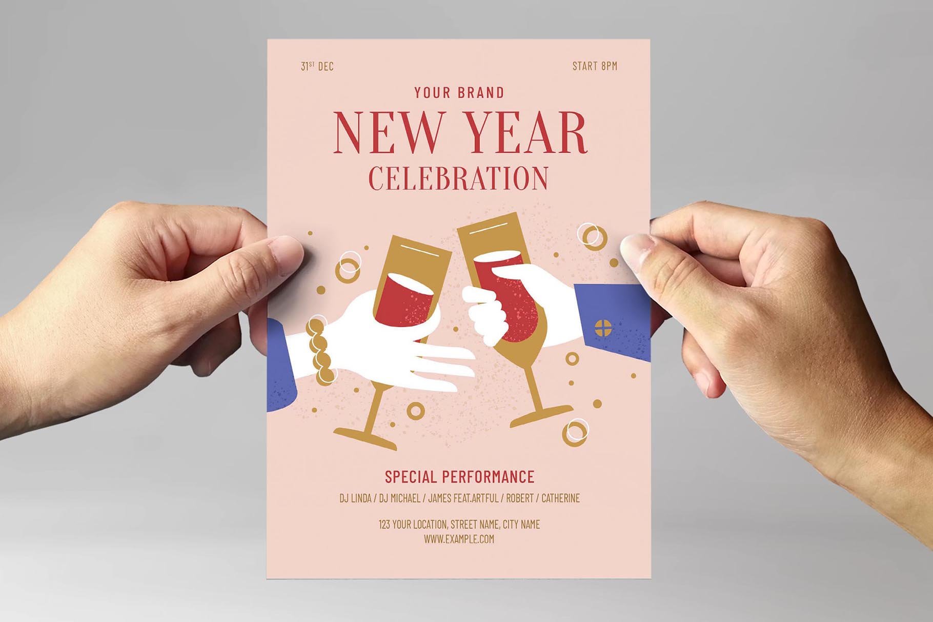 New Years Eve Flyer Template preview image.