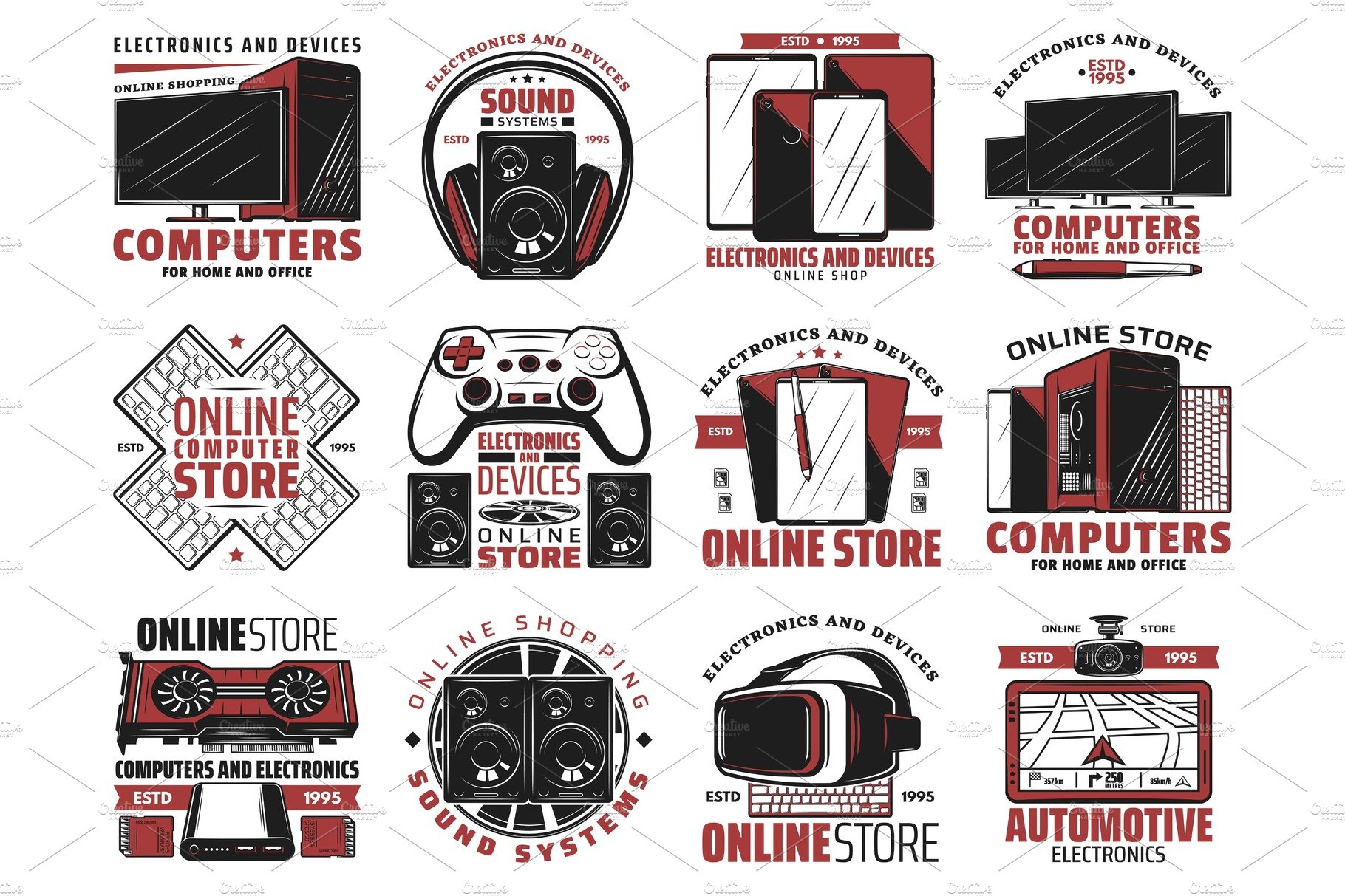 Technology store devices icons cover image.