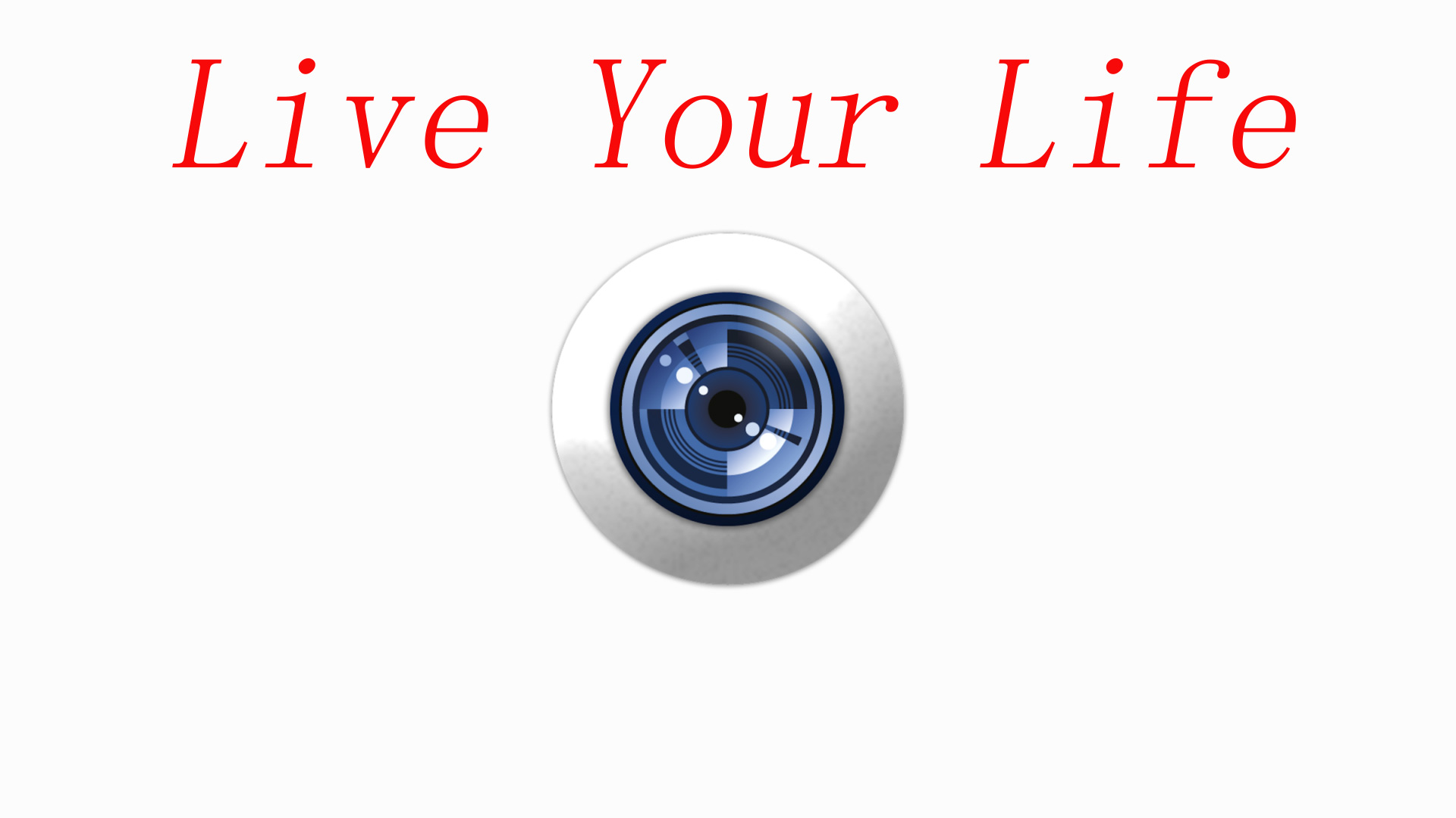 White button with the words live your life on it.