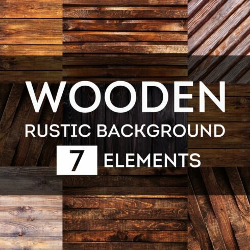 Rustic wooden backgrounds bundle #2 cover image.