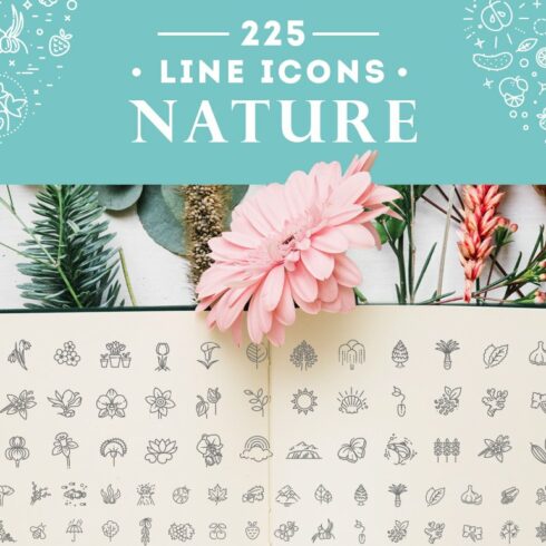 Line Nature concepts, Icons set cover image.
