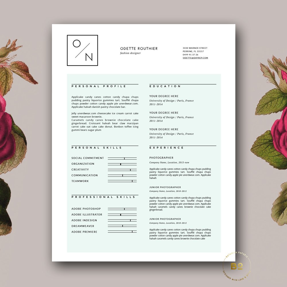 Simple Resume Template for MS Word cover image.
