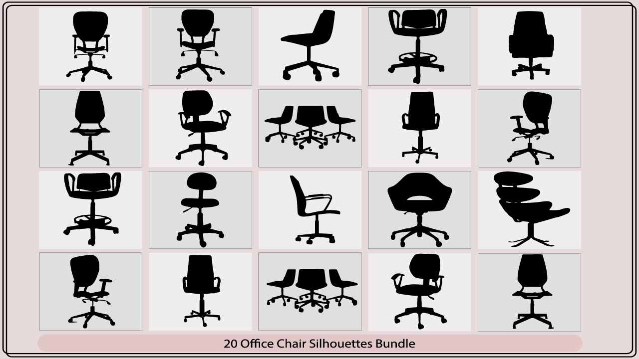 The office chair silhouettes bundle.