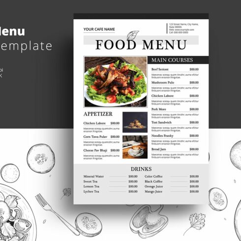 Restaurant Flyer | Food Menu cover image.