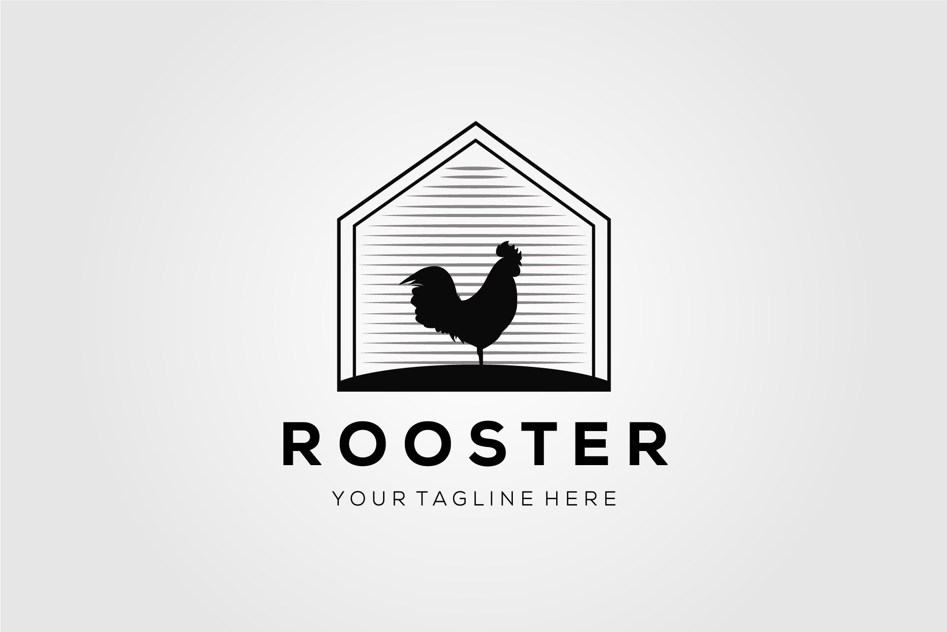 silhouette rooster logo design cover image.