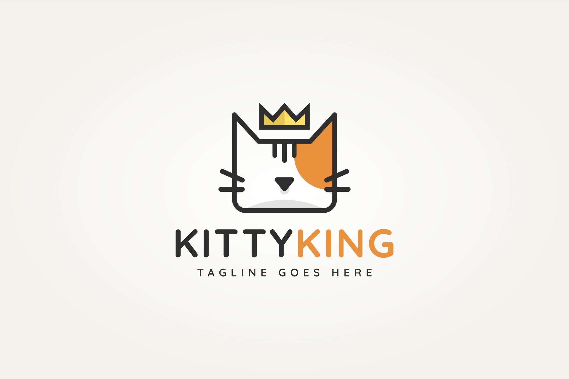 kitty king minimalist flat logo cover image.