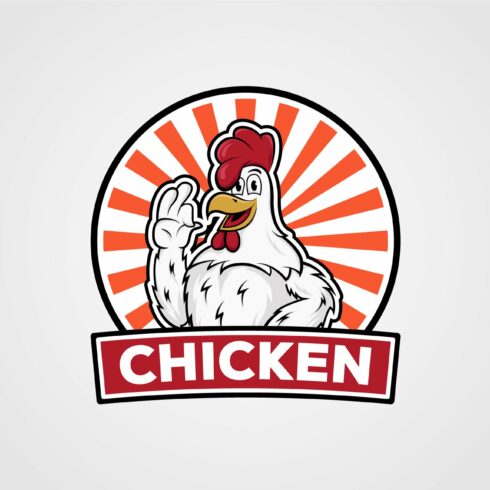 chicken retro logo vector cover image.