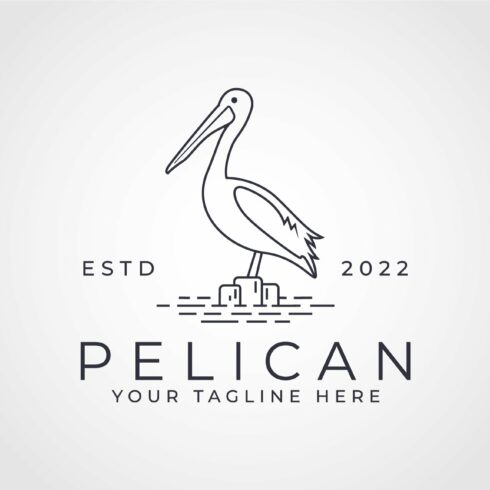 Pelican Line art logo illustration cover image.