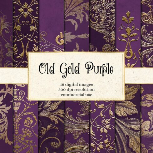 Old Gold Purple Digital Paper cover image.