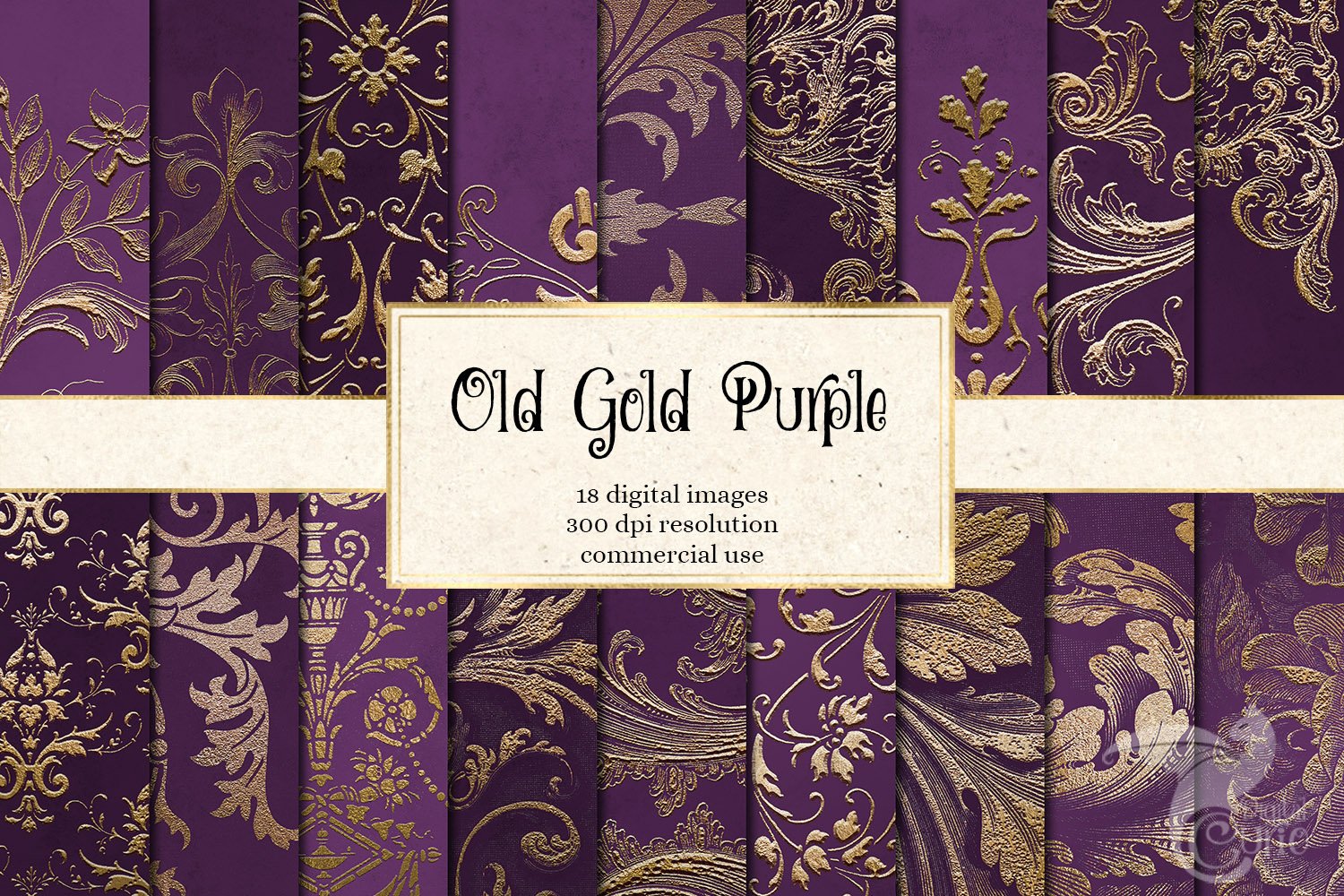 Old Gold Purple Digital Paper cover image.
