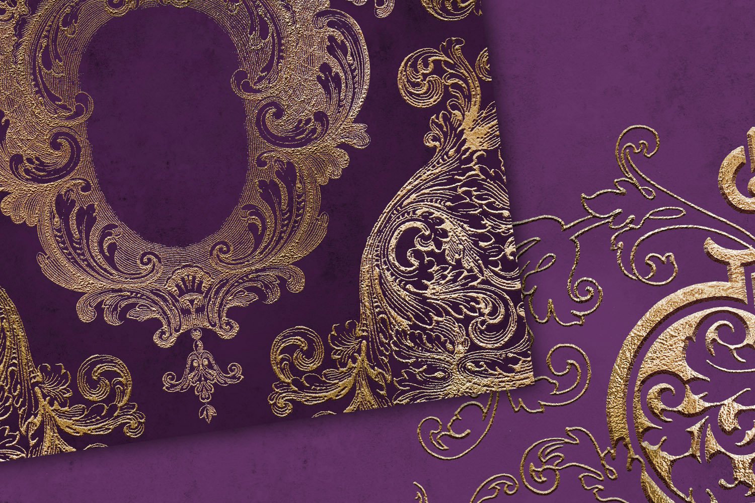 Old Gold Purple Digital Paper preview image.
