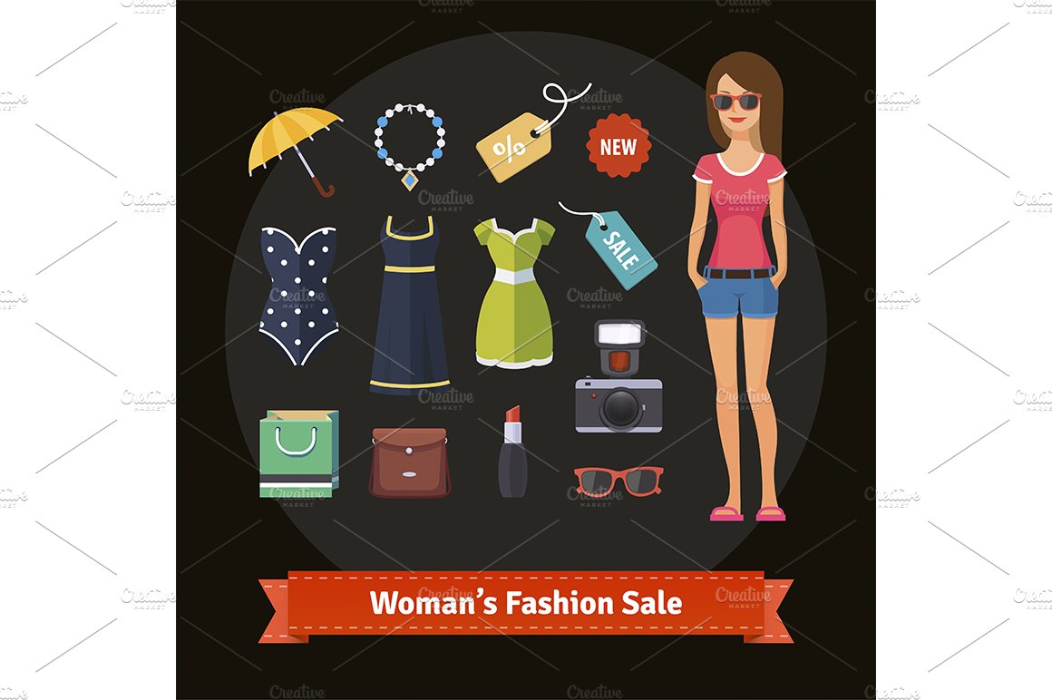 Woman’s summer fashion sale cover image.