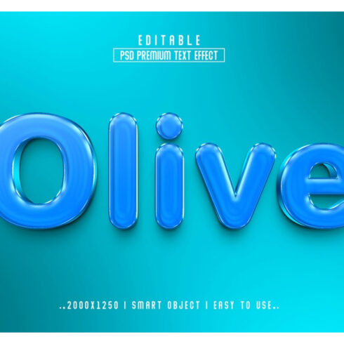 Blue 3d text effect with a green background.