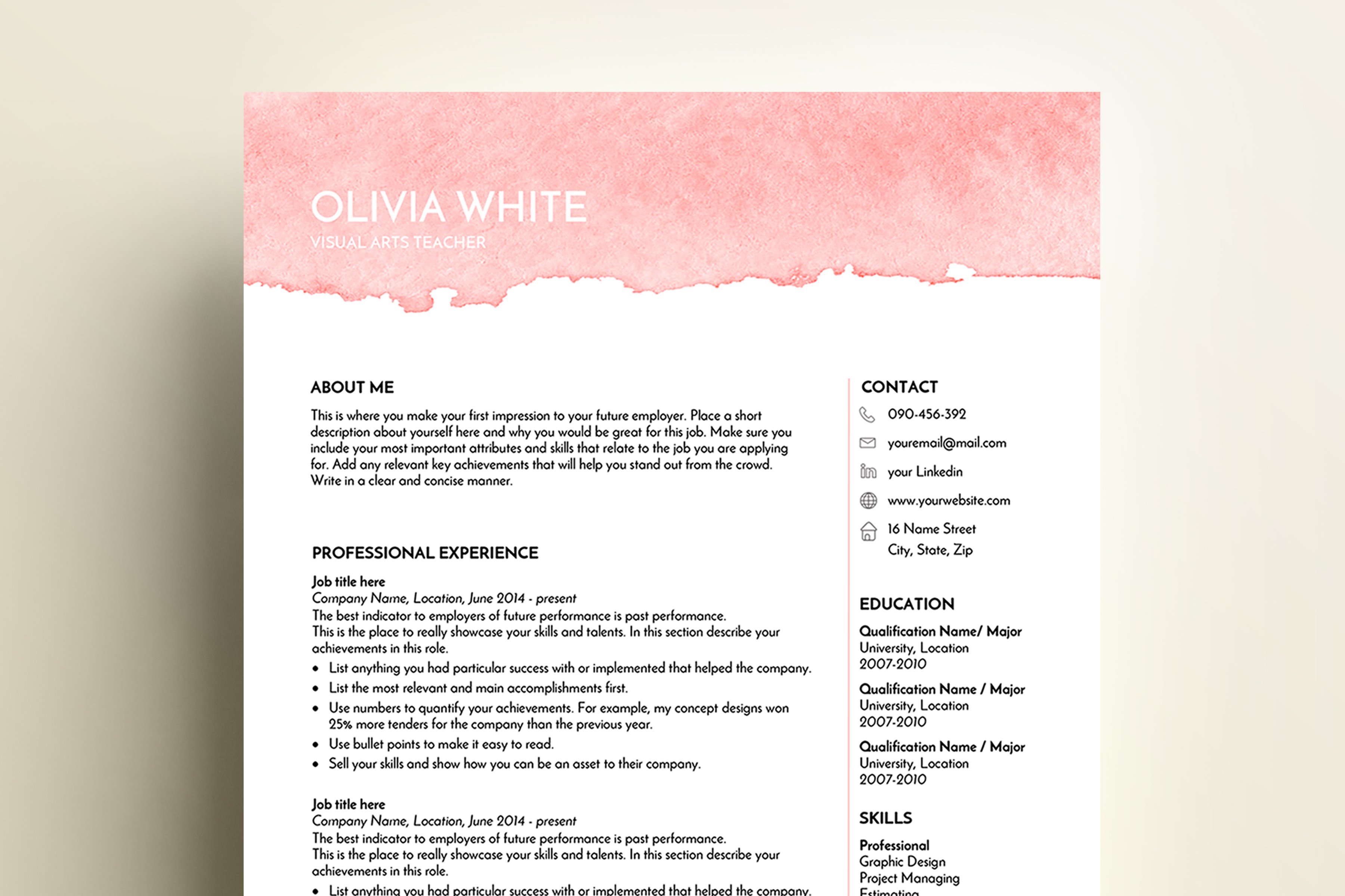 creative resume template ms word cover image.