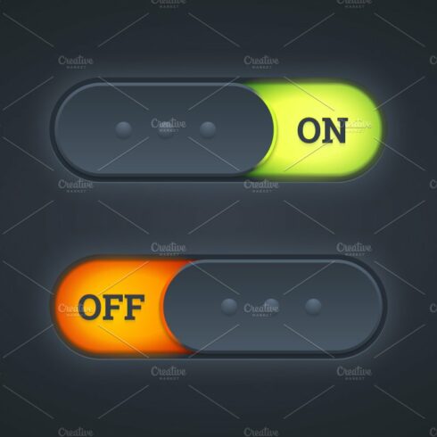 On and off switch toggle buttons cover image.