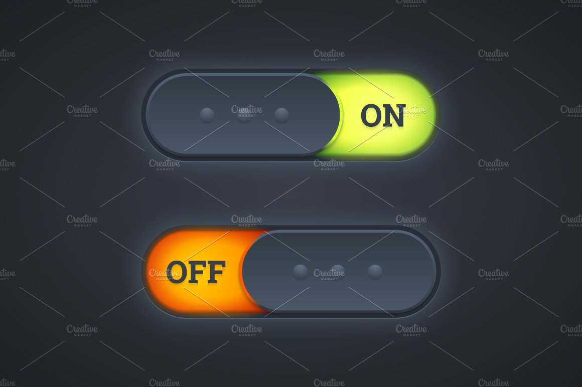 On and off switch toggle buttons cover image.